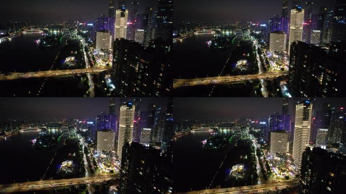 广州珠江新城夜景天环广场猎德大桥