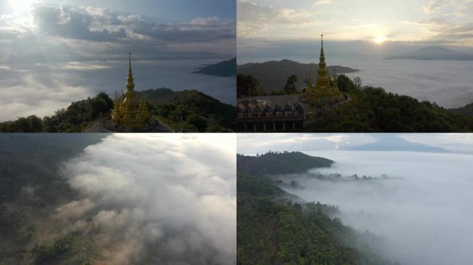 景迈山云海日出航拍镜头集