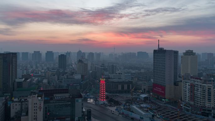 郑州城市日出4k