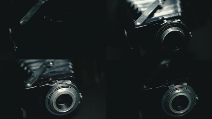 旧复古胶卷相机的特写镜头。