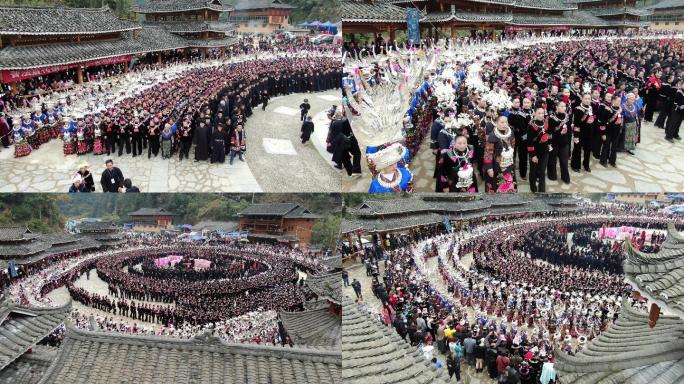 4K 贵州苗族苗年跳芦笙传统节日2