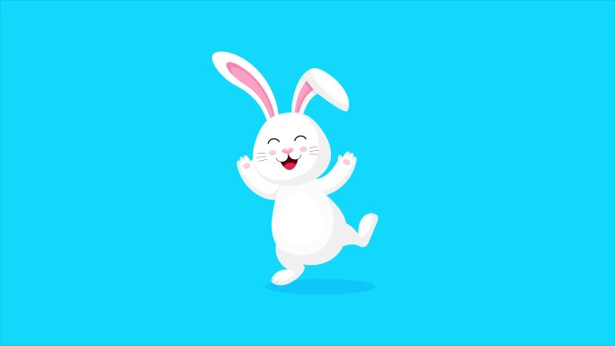 大白兔跳着舞。