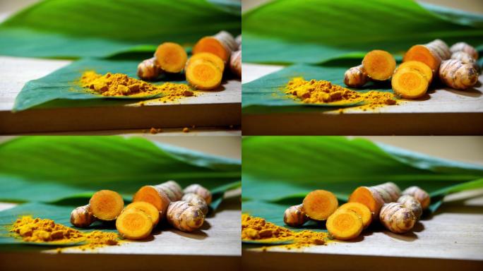 新鲜姜黄叶，用于烹饪