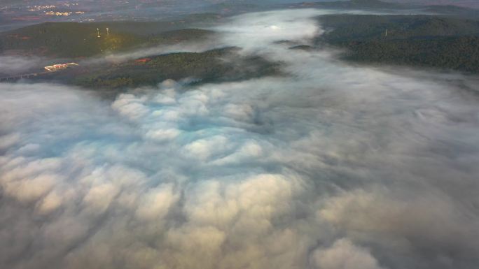 云雾缭绕湖泊航拍镜头合集
