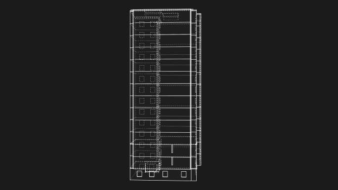 建筑物的动画旋转。