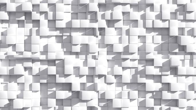 【原创】白色几何方块立方体抽象背景