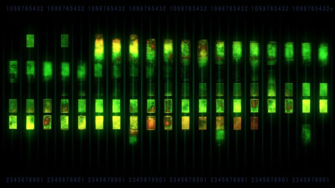 抽象数据分析器动感霓虹灯柱五彩斑斓灯幕柱