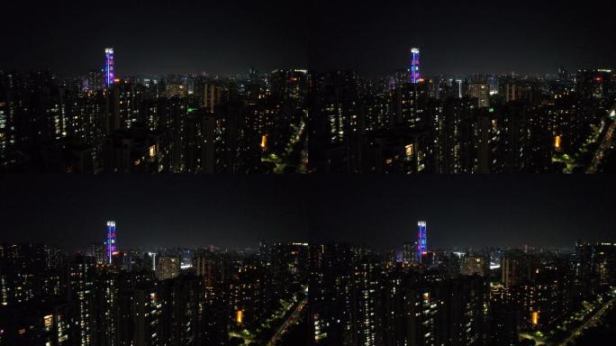 广州珠江新城夜景元旦广发证券大厦灯光