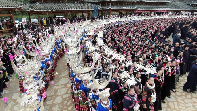 4K 贵州苗族苗年跳芦笙传统节日1