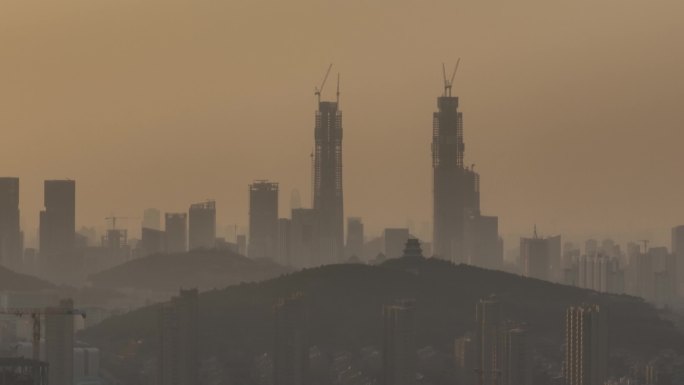 雾霾下污染的城市