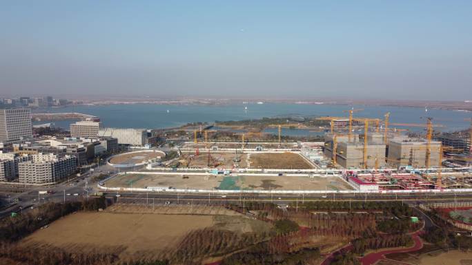 4k原素材-建设中的上海临港