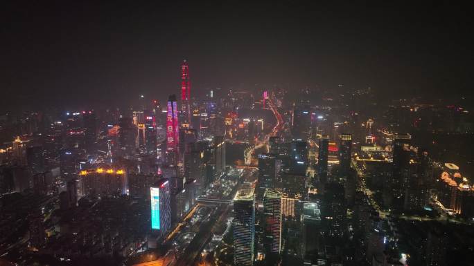 4K高清航拍深圳城市夜景