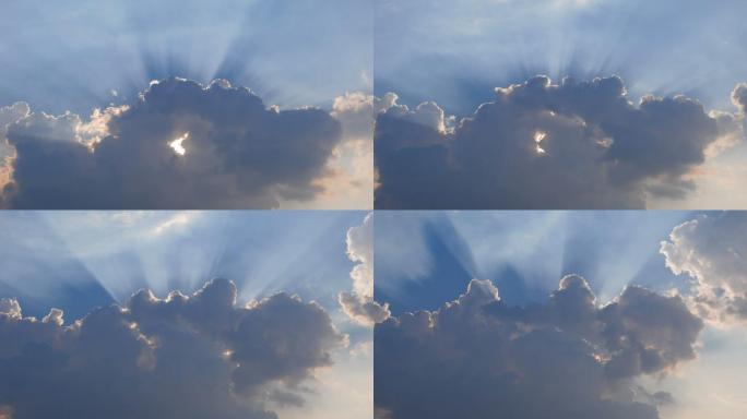 云层从天空中的太阳上移开