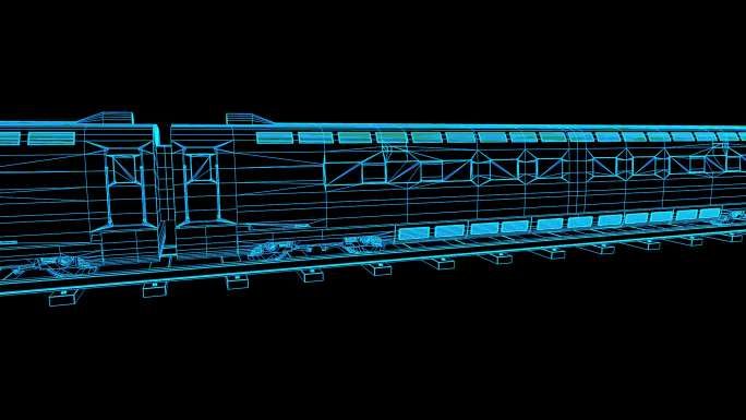 4K科技感全息火车开过【带通道】