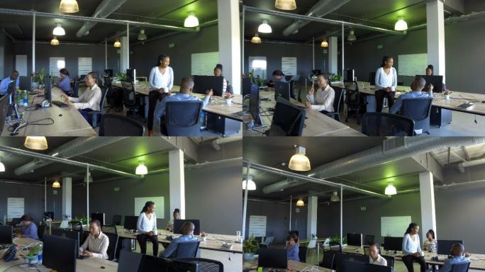 在办公室工作的商业团队