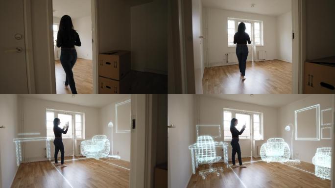 室内设计空房子看房租房装修模拟现代化科技