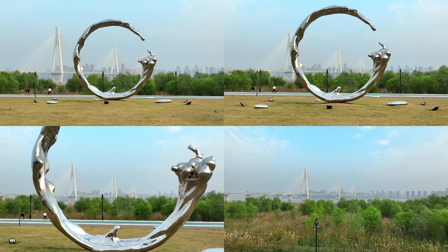 穿越中巴建交70周年纪念雕塑遥望二七桥