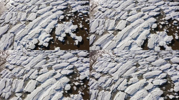 冰面冰雪海冰大海航拍