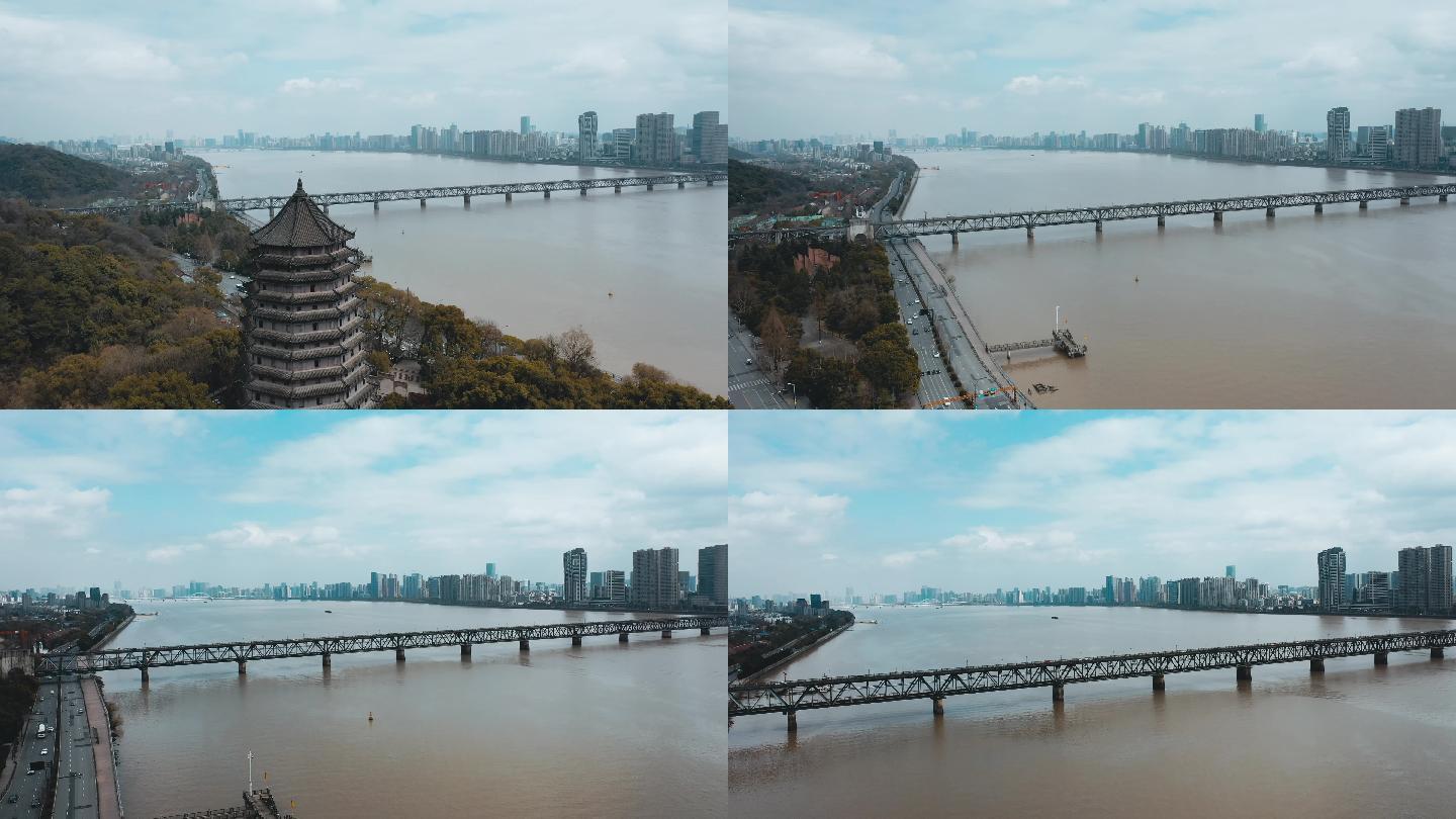 4k实拍杭州钱塘江大桥