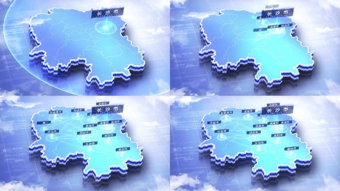 长沙辐射湖南全省地图点线明亮版