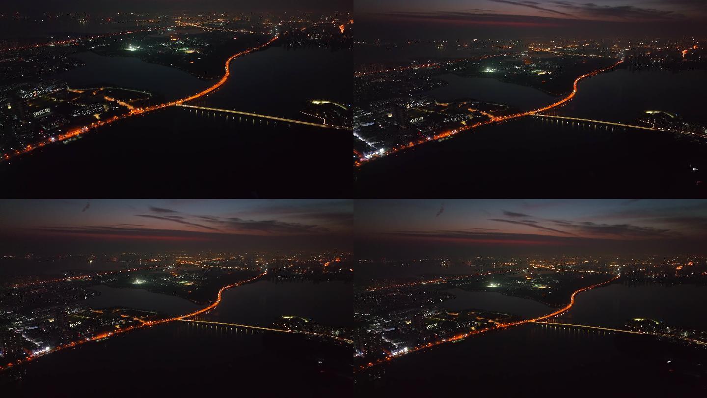 武汉南湖南湖大道与南湖大桥形成人字形结构