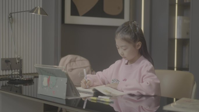 【原创4K】小学生 上网课 写作业 学习