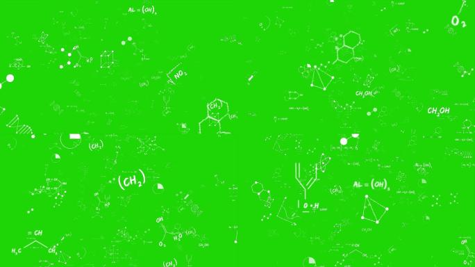 绿色背景前的化学公式