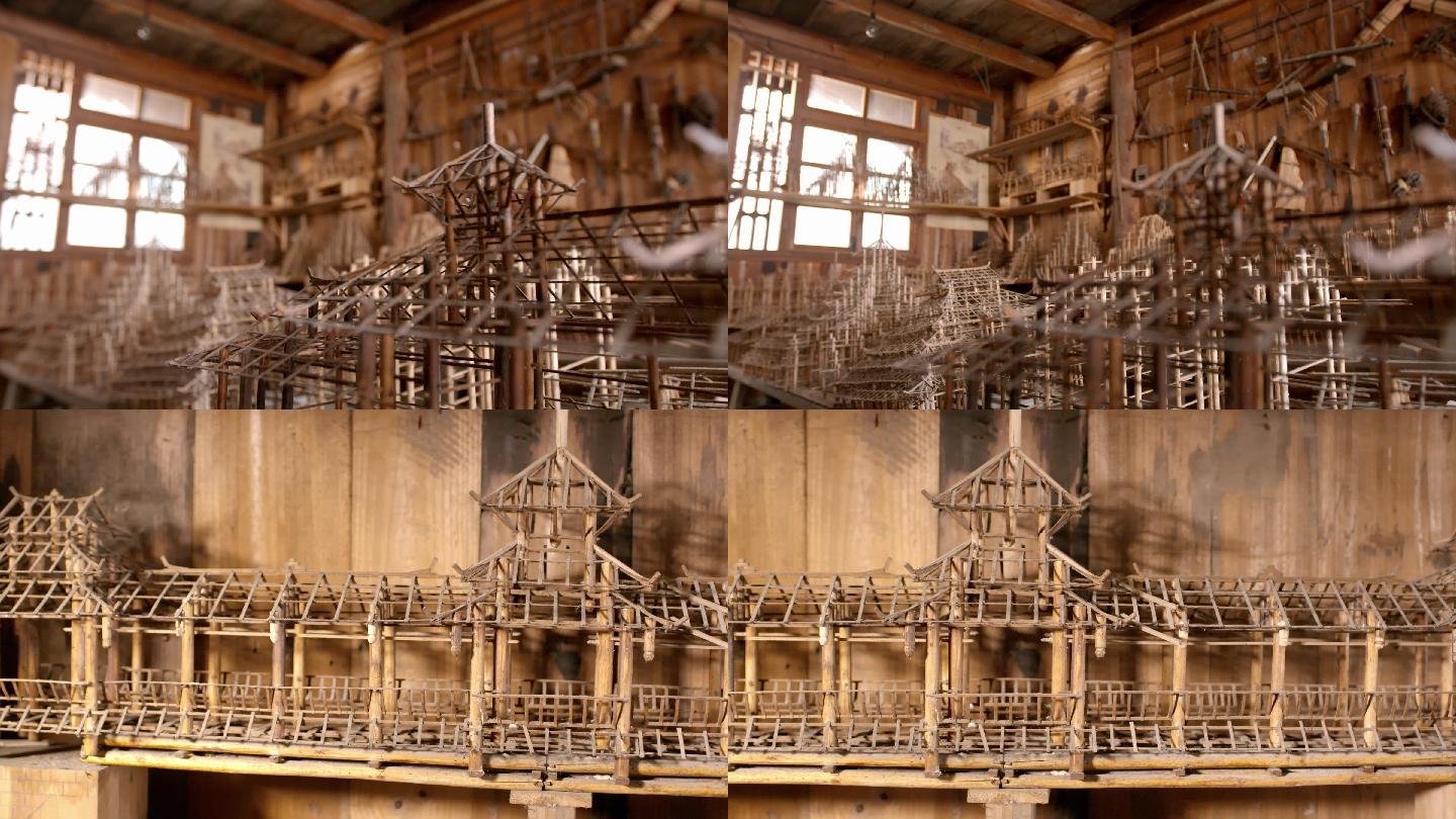 古建筑 木制模型
