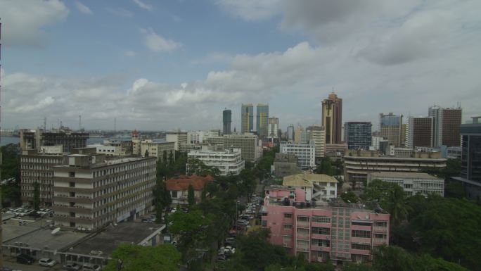 非洲坦桑尼亚市中心俯瞰城市全景