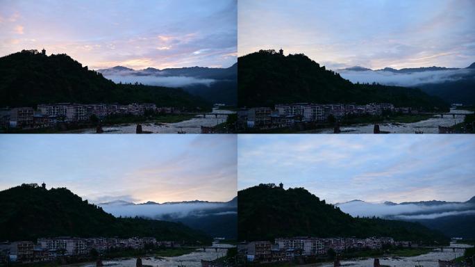 荥经兰家山清晨的天空延时摄影