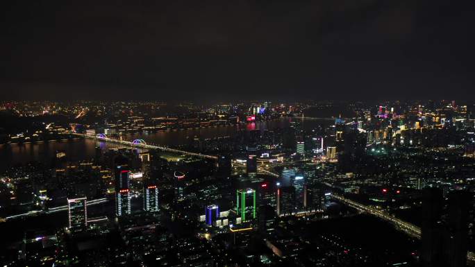 杭州钱塘江城市夜景