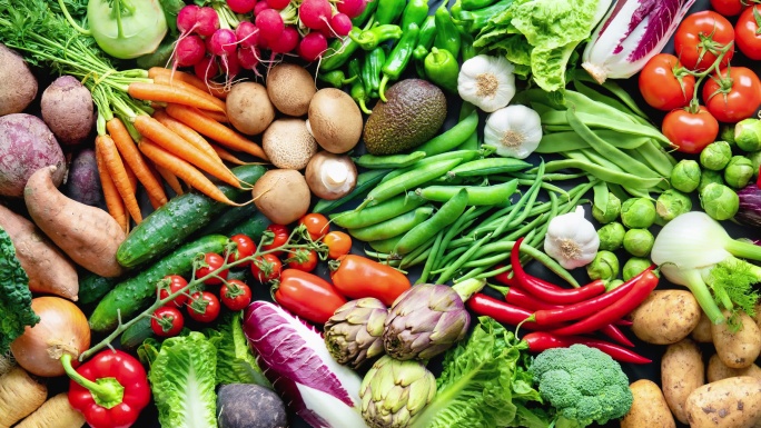 新鲜有机蔬菜的食物背景