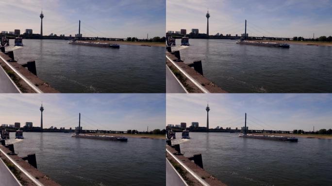莱茵河上的驳船视频素材长江客轮渡轮水运