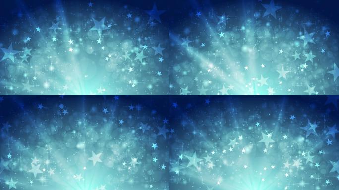 蓝色闪亮闪亮的明星视频动画