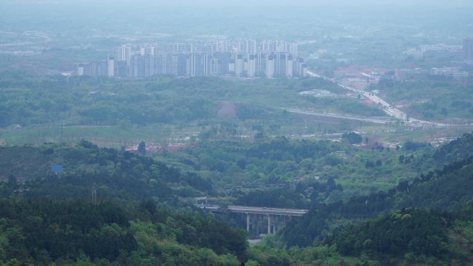 城市郊区远景实拍