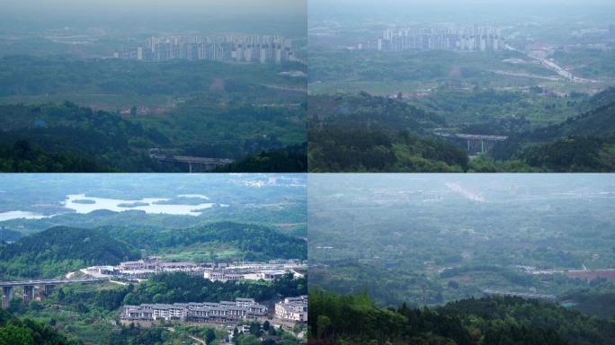 城市郊区远景实拍