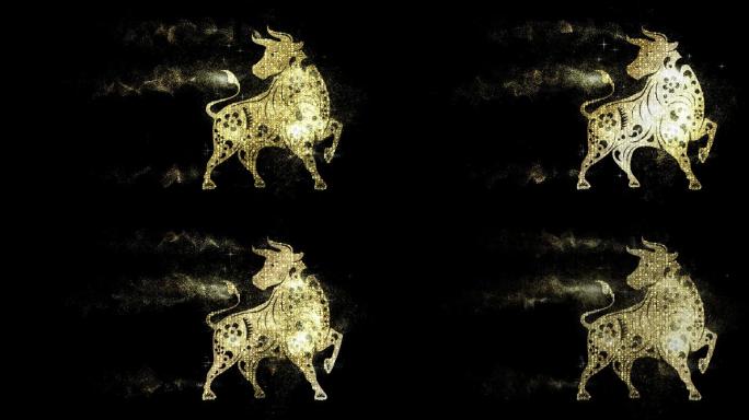 中国星象牛年动物绿幕抠像影视广告牛素材