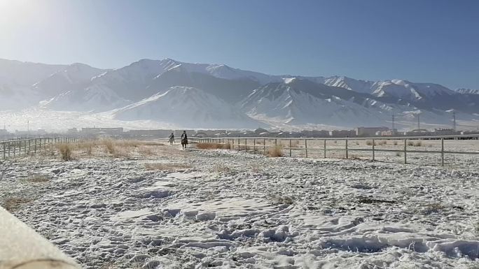 新疆巴里坤：哈萨克族风驰电掣速度雪地赛马