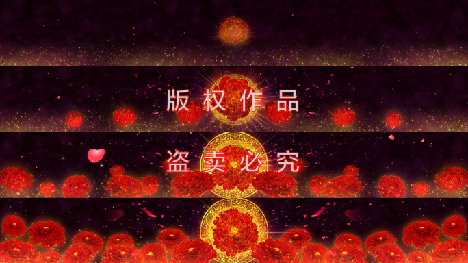 8K中国红牡丹盛开超宽全息投影视频素材