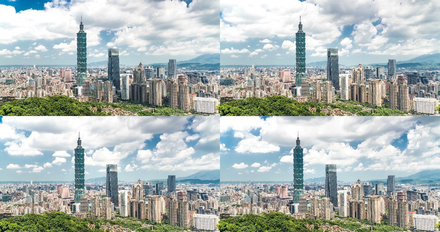 台北市城市宣传素材无人机拍摄大气全景空镜