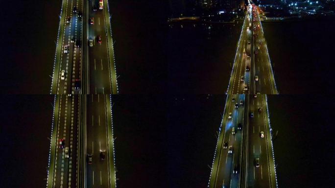 广州琶洲大桥夜景车流-摇拍、跟随机位