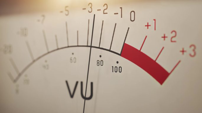 测量声音音量的模拟VU表