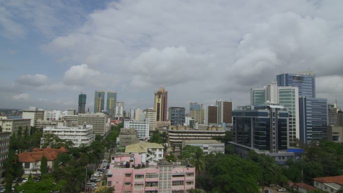 非洲坦桑尼亚市中心俯瞰城市全景