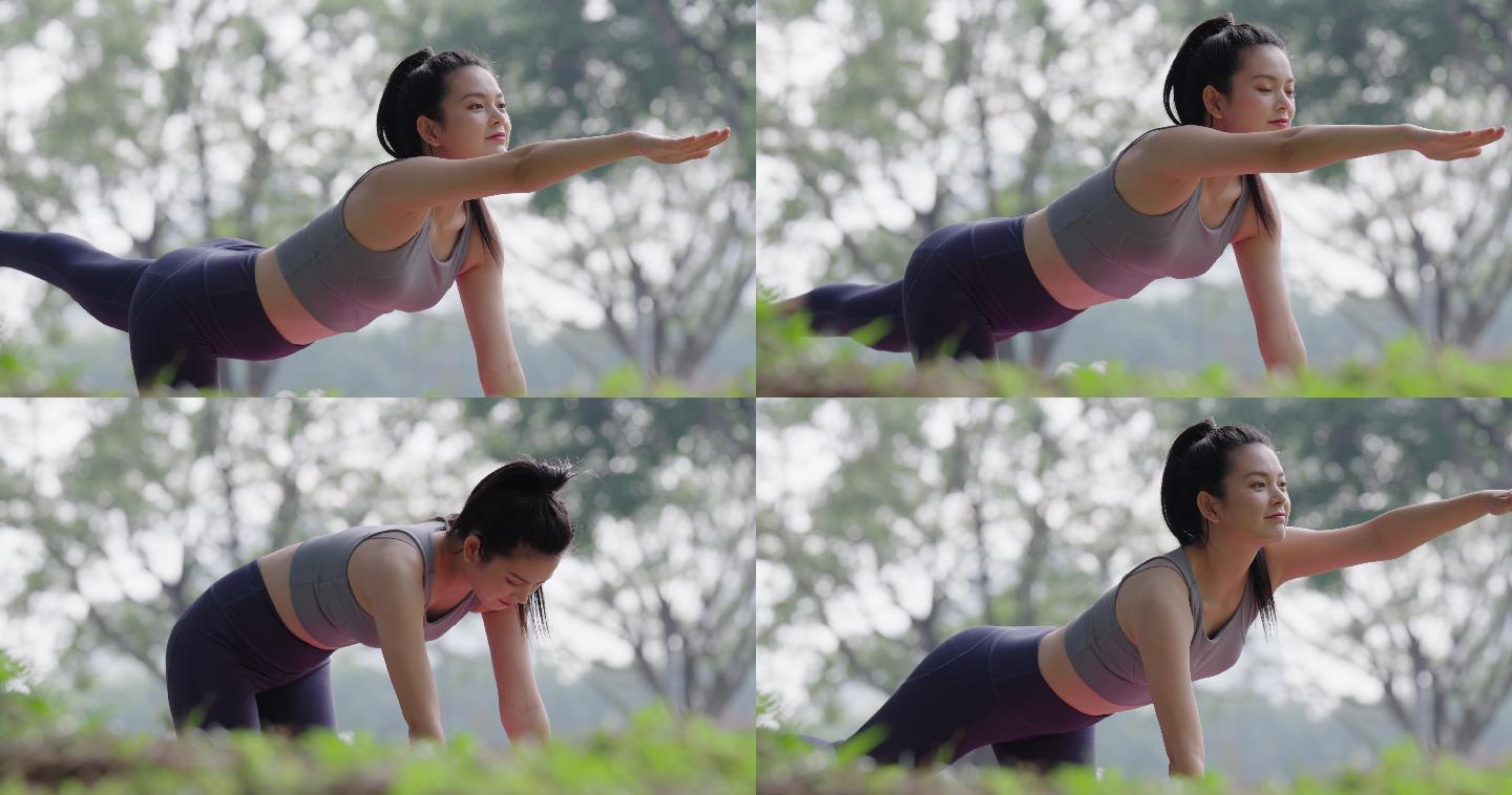 瑜伽锻炼的女子