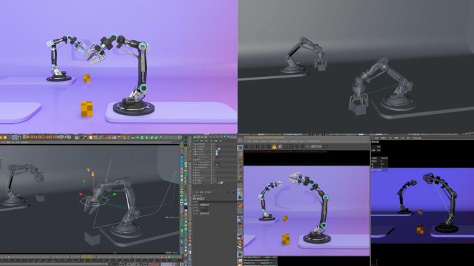 机械手带绑定渲染【C4D工程】