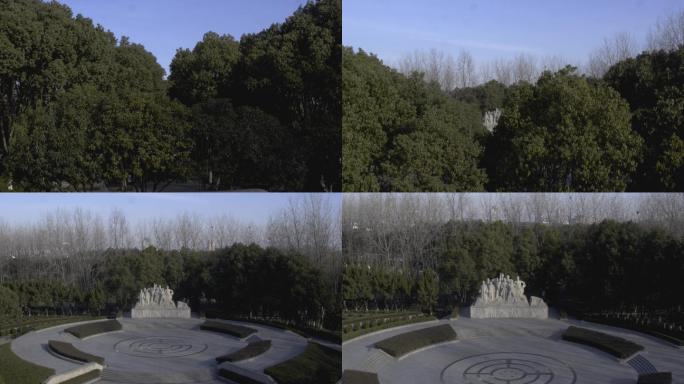 嘉兴革命烈士陵园4K航拍素材