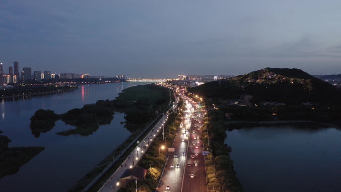 潇湘南路夜景航拍