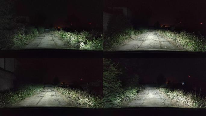 夜晚农村开车泥路行车记录仪视频