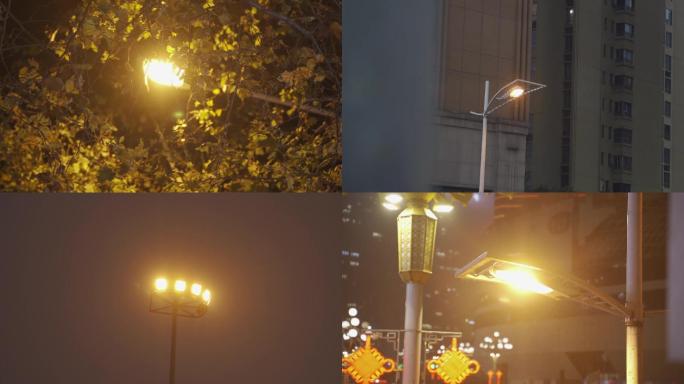 路灯，夜晚，夜景，照明，寂静安静的街道
