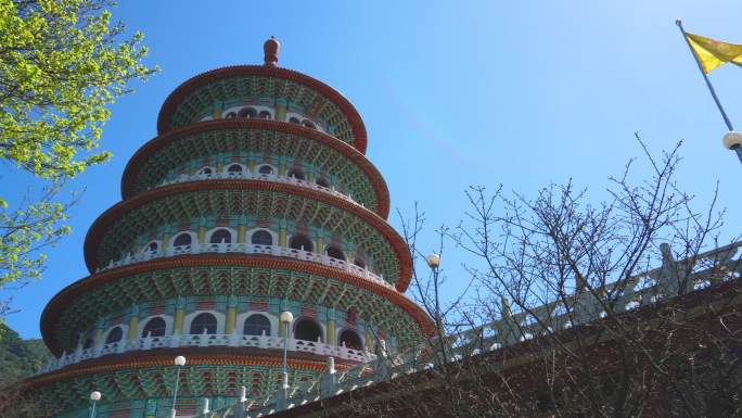 台湾天元寺春天樱花盛开